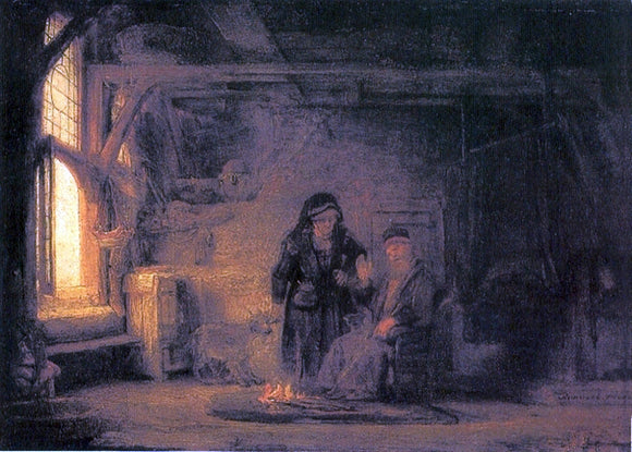  Rembrandt Van Rijn Tobit and Anna with the Kid - Canvas Art Print