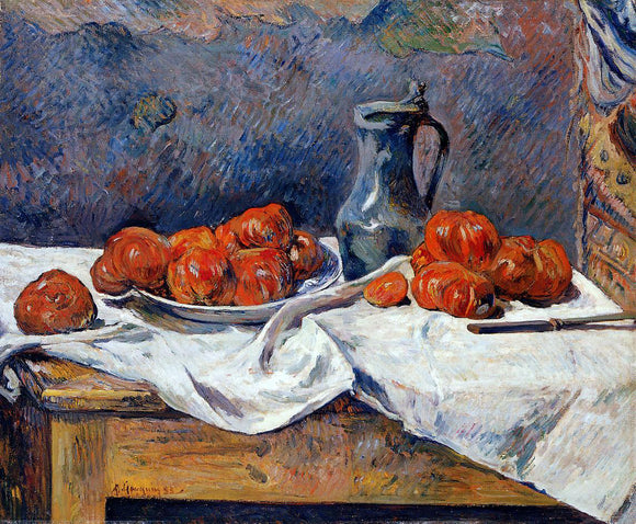  Paul Gauguin Tomatoes and a Pewter Tankard on a Table - Canvas Art Print