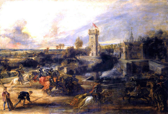  Peter Paul Rubens Tournament in Front of Castle Steen - Canvas Art Print