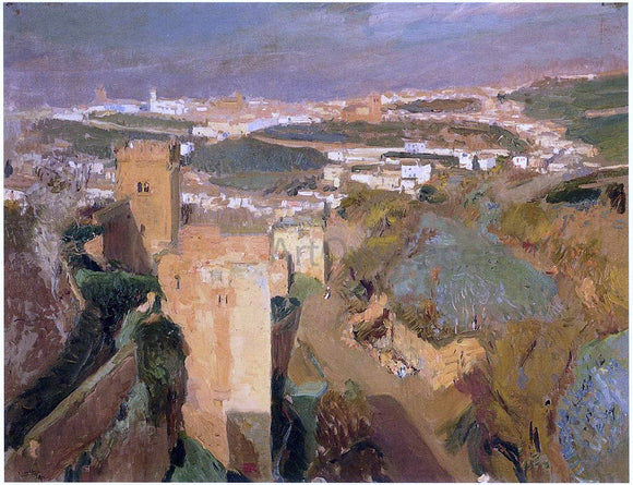  Joaquin Sorolla Y Bastida Tower of Seven, pont Alhambra, Granada - Canvas Art Print