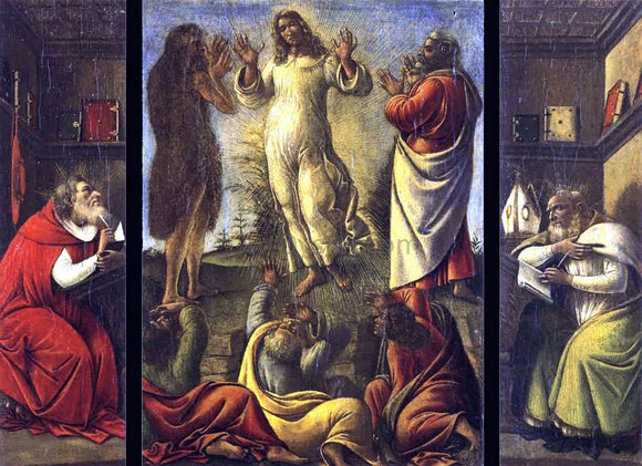  Sandro Botticelli Transfiguration, St Jerome, St Augustine - Canvas Art Print