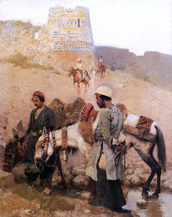  Edwin Lord Weeks Traveling in Persia - Canvas Art Print