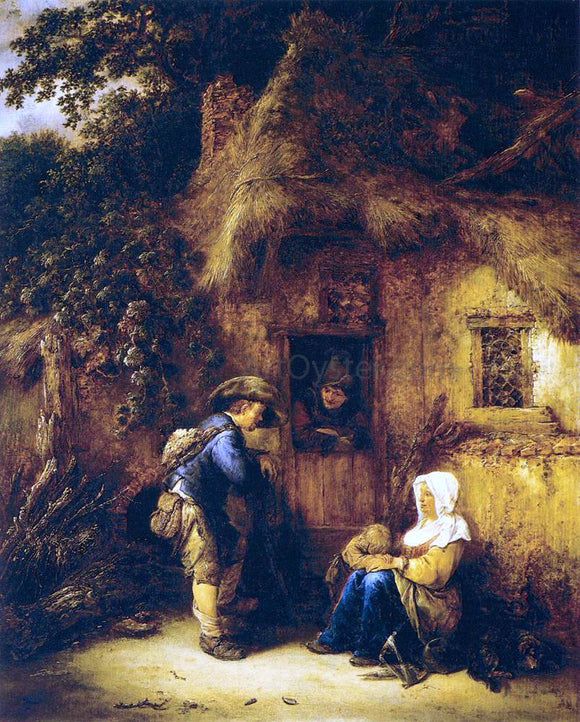  Isaac Van Ostade Traveller at a Cottage Door - Canvas Art Print