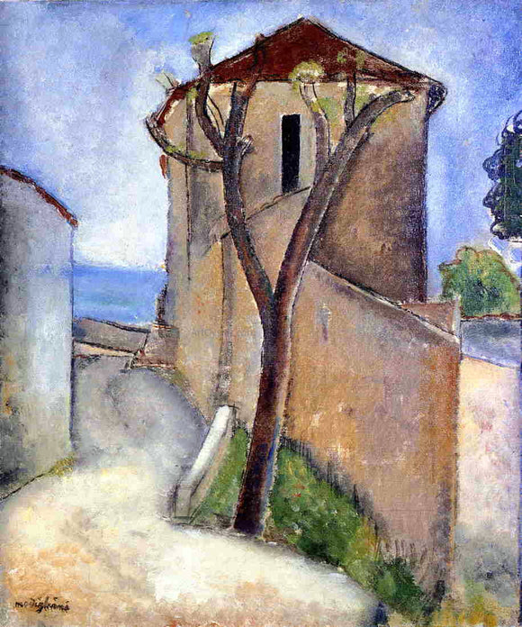  Amedeo Modigliani Tree and Houses - Canvas Art Print