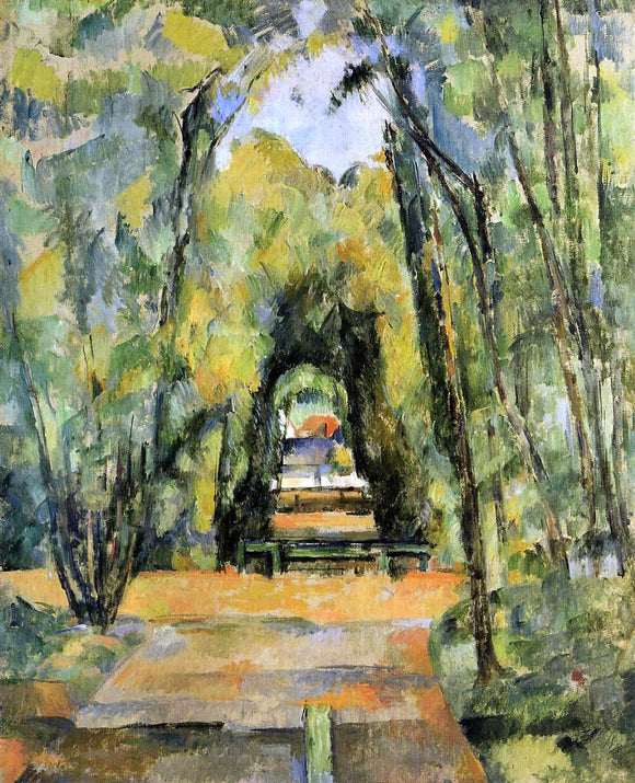  Paul Cezanne Tree Lined Lane at Chantilly - Canvas Art Print