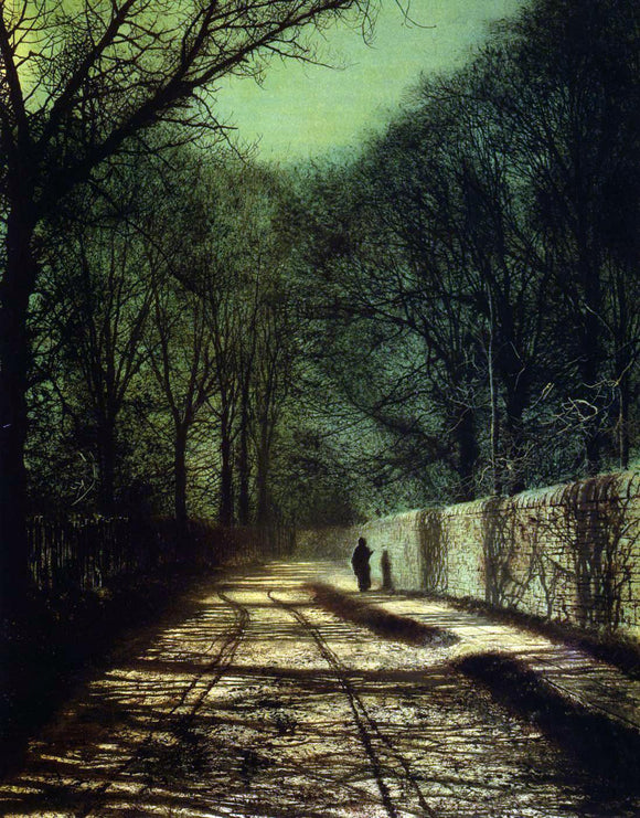  John Atkinson Grimshaw Tree Shadows on the Park Wall, Roundhay Park, Leeds - Canvas Art Print