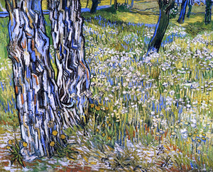  Vincent Van Gogh Tree Trunks in the Grass - Canvas Art Print