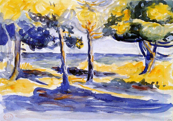  Henri Edmond Cross Trees by the Sea - Canvas Art Print