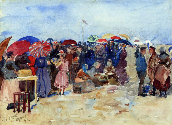  Maurice Prendergast Treport Beach (also known as A Very Sunny Day, Treport) - Canvas Art Print