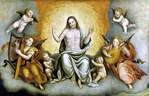  Bernardino Lanino Triumph of Christ with Angels and Cherubs - Canvas Art Print