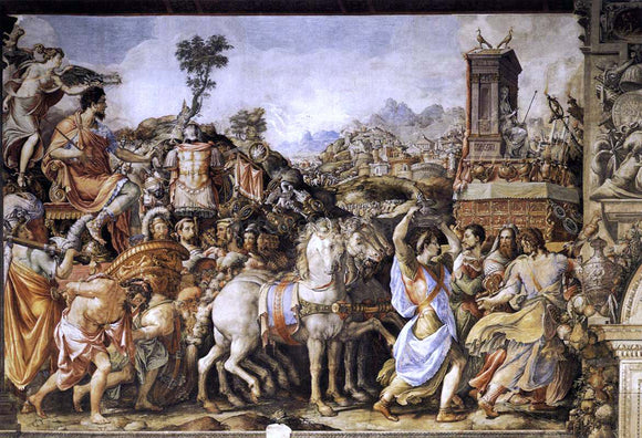  Cecchino Del Salviati Triumph of Furius Camillus - Canvas Art Print