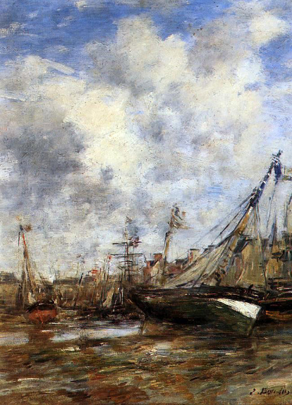  Eugene-Louis Boudin Trouville, Low Tide - Canvas Art Print