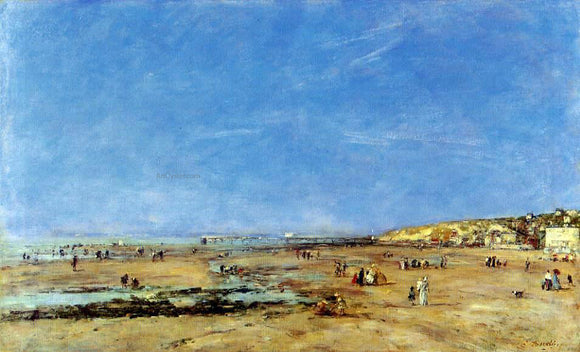  Eugene-Louis Boudin Trouville, Panorama of the Beach - Canvas Art Print