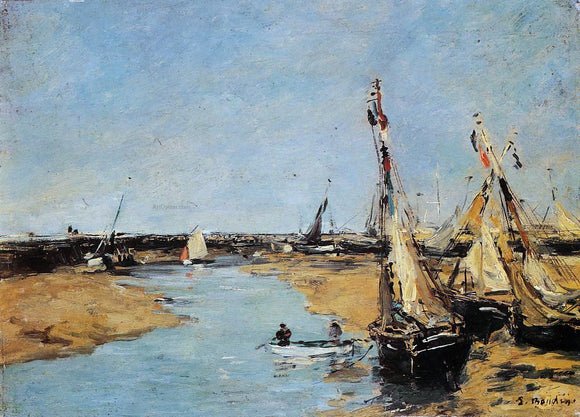  Eugene-Louis Boudin Trouville, the Jettys at Low Tide - Canvas Art Print