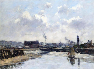  Eugene-Louis Boudin Trouville, the Port, Low Tide, Morning - Canvas Art Print