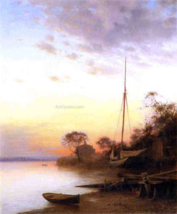  Francis A Silva Twilight along the River - Canvas Art Print