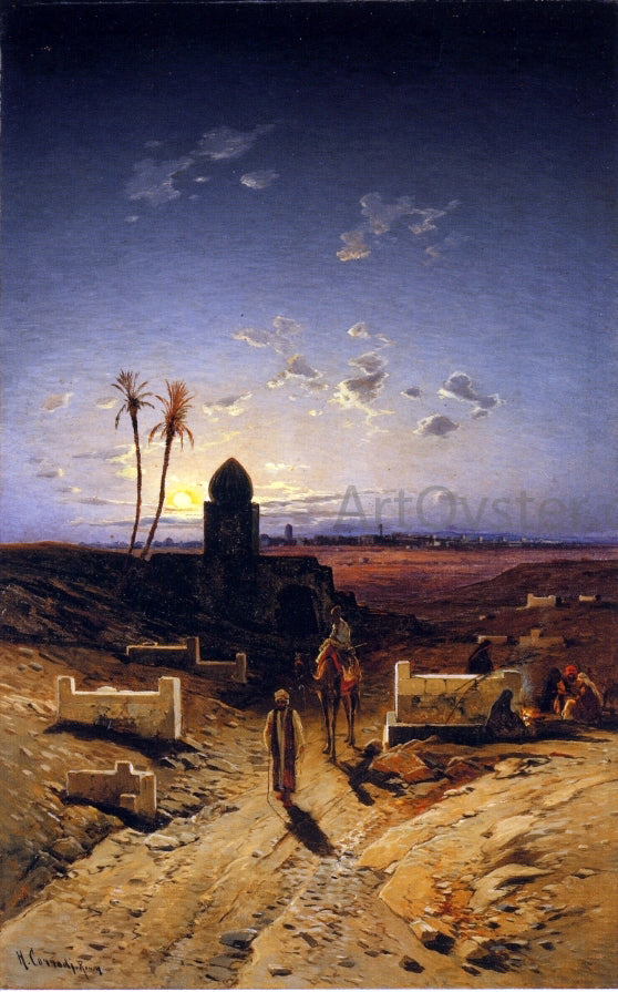  Hermann Solomon Corrodi Twilight in the Desert - Canvas Art Print
