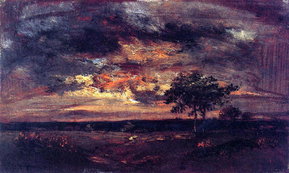  Theodore Rousseau Twilight Landscape - Canvas Art Print