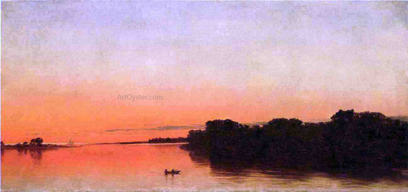  John Frederick Kensett Twilight on the Sound, Darien, Connecticut - Canvas Art Print