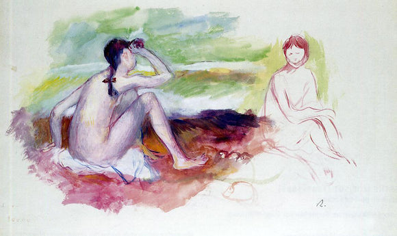  Pierre Auguste Renoir Two Bathers - Canvas Art Print