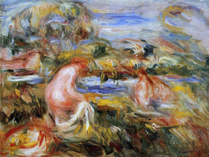  Pierre Auguste Renoir Two Bathers in a Landscape - Canvas Art Print