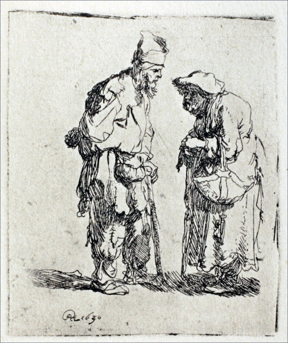  Rembrandt Van Rijn Two Beggars, a Man and Woman - Canvas Art Print