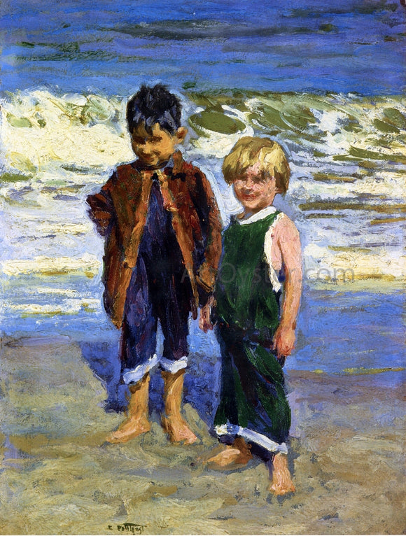 Edward Potthast Two Boys - Canvas Art Print