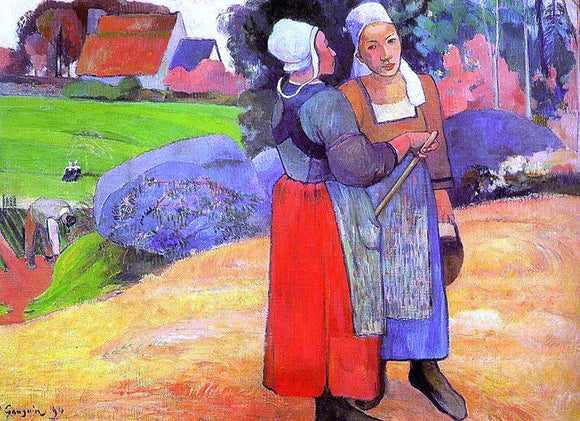  Paul Gauguin Two Breton Peasants on the Road - Canvas Art Print