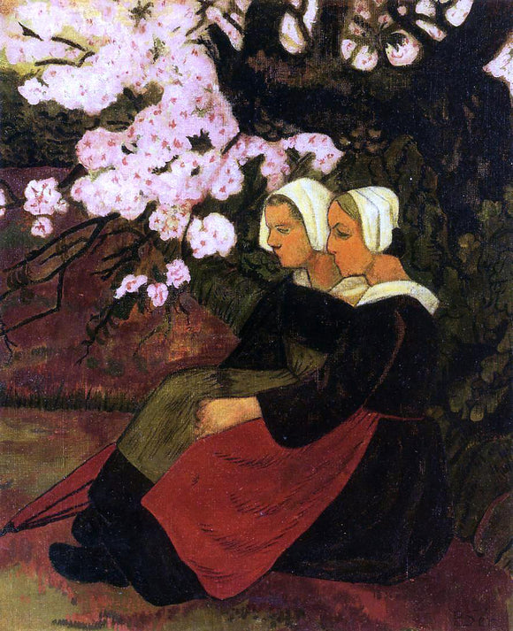  Paul Serusier Two Breton Women Under a Flowering Apple Tree - Canvas Art Print