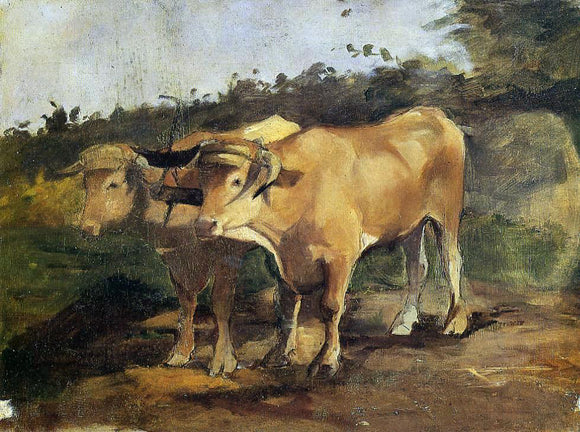  Henri De Toulouse-Lautrec Two Bulls Wearing a Yoke - Canvas Art Print