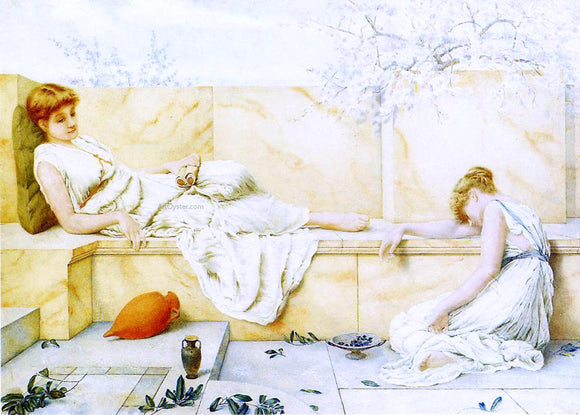  Henry Ryland Two Classical Figures Reclining - Canvas Art Print