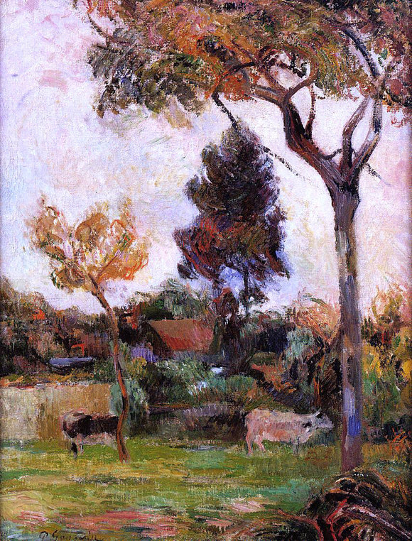  Paul Gauguin Two Cows in the Meadow - Canvas Art Print