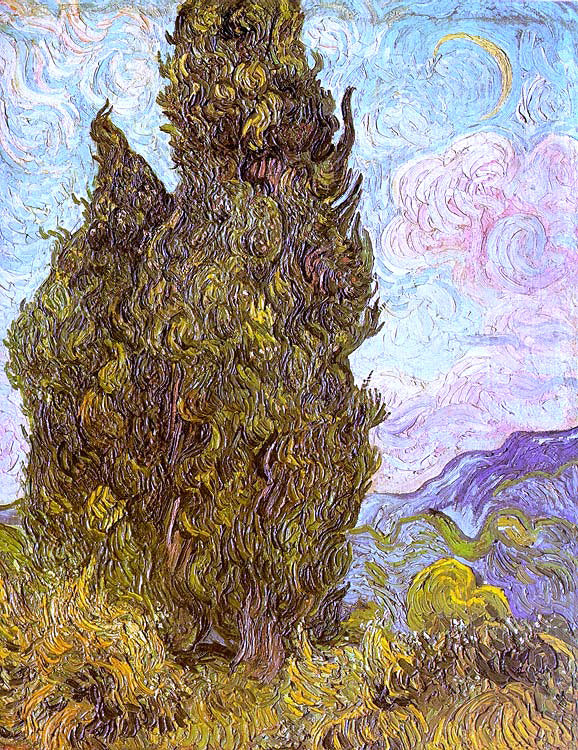  Vincent Van Gogh Two Cypresses - Canvas Art Print
