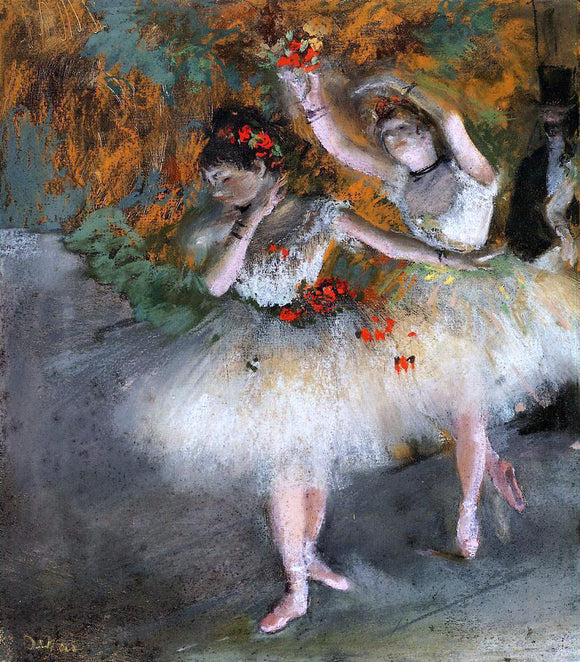  Edgar Degas Two Dancers Entering the Stage - Canvas Art Print