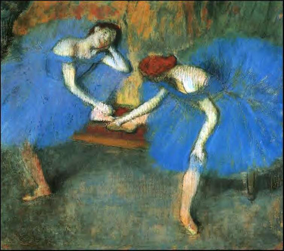  Edgar Degas Two Dancers in Blue - Canvas Art Print