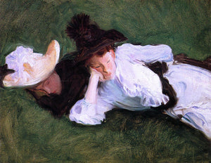  John Singer Sargent Two Girls Lying on the Grass - Canvas Art Print