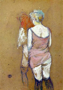  Henri De Toulouse-Lautrec Two Half-Naked Women Seen from Behind in the Rue des Moulins Brothel - Canvas Art Print
