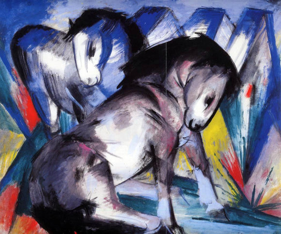  Franz Marc Two Horses - Canvas Art Print