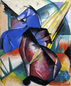  Franz Marc Two Horses, Red and Blue - Canvas Art Print