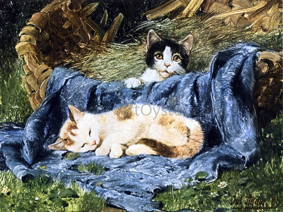  Julius Adam Two Kittens - Canvas Art Print