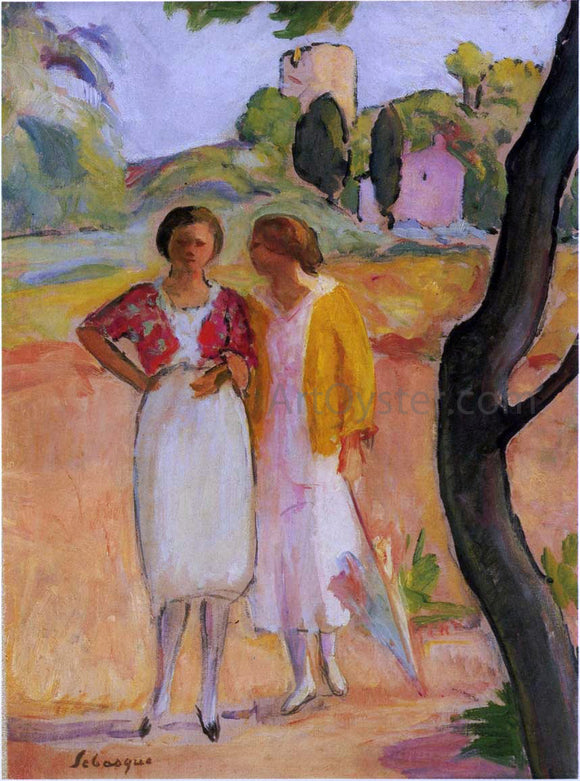  Henri Lebasque Two ladies on a stroll - Canvas Art Print