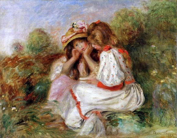  Pierre Auguste Renoir Two Little Girls - Canvas Art Print