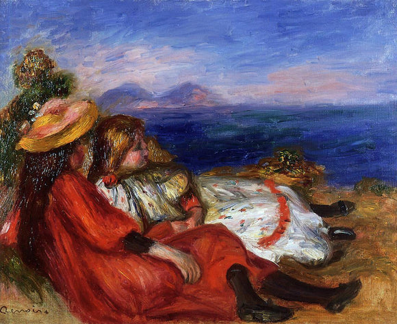  Pierre Auguste Renoir Two Little Girls on the Beach - Canvas Art Print