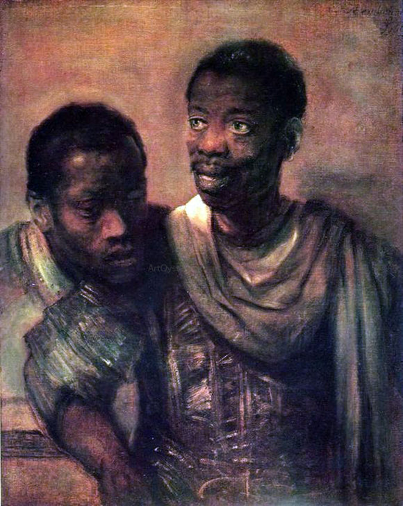  Rembrandt Van Rijn Two Negros - Canvas Art Print