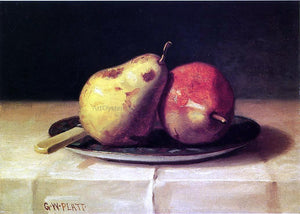  George W Platt Two Pears on a Dish - Canvas Art Print