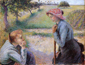  Camille Pissarro Two Peasant Woman Chatting - Canvas Art Print