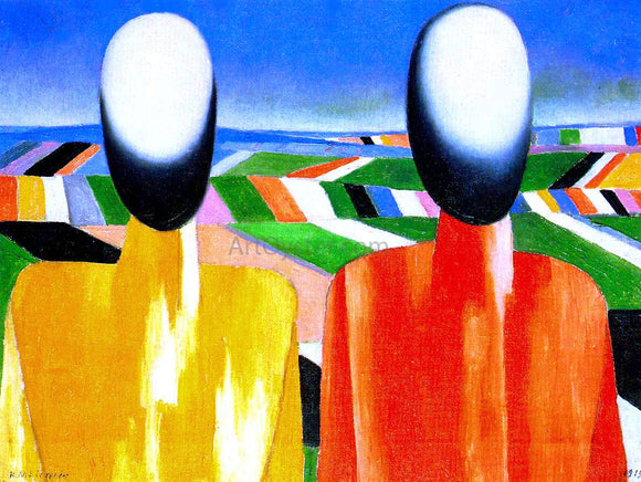  Kasimir Malevich Two Peasants - Canvas Art Print