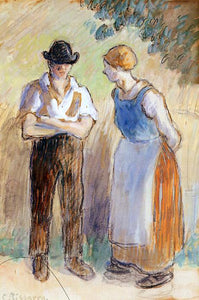  Camille Pissarro Two Peasants - Canvas Art Print