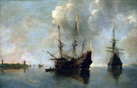  Andries Van Eertvelt Two Ships at Anchor - Canvas Art Print