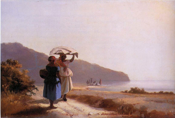  Camille Pissarro Two Woman Chatting by the Sea, St. Thomas - Canvas Art Print